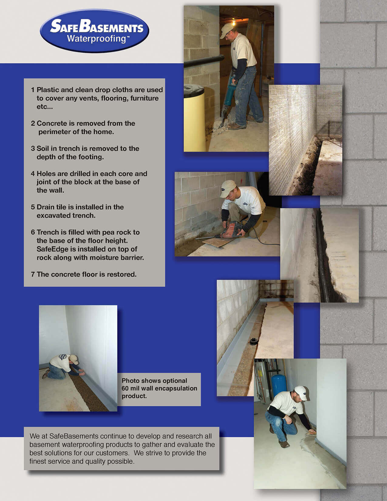 SafeEdge Waterproofing System Basement Drainage SafeBasements